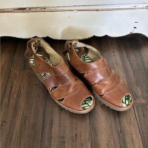 Fly London Brown Leather Sandals